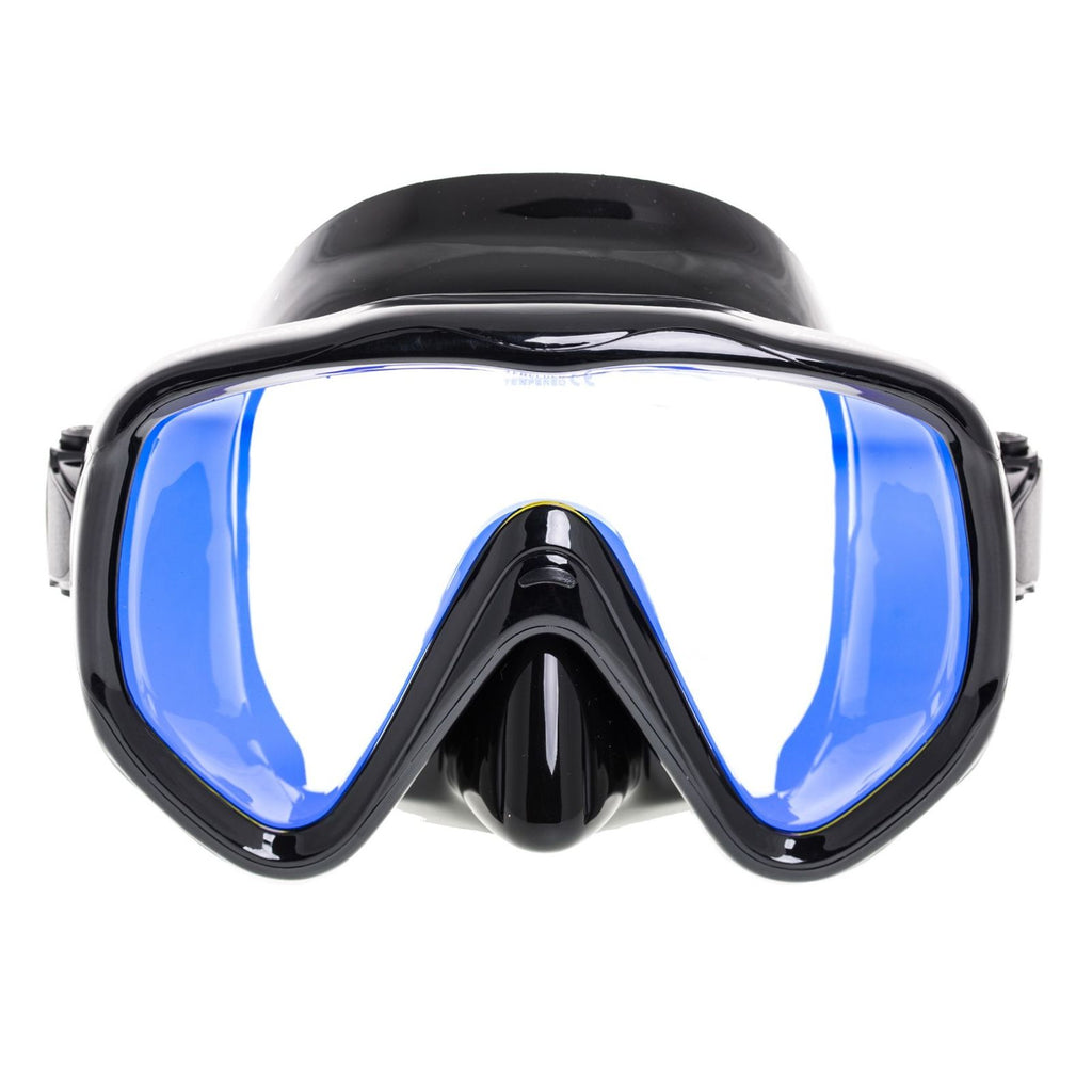 Máscara de buceo Visualator negra con lentes amarillos espejados Marlin 11423
