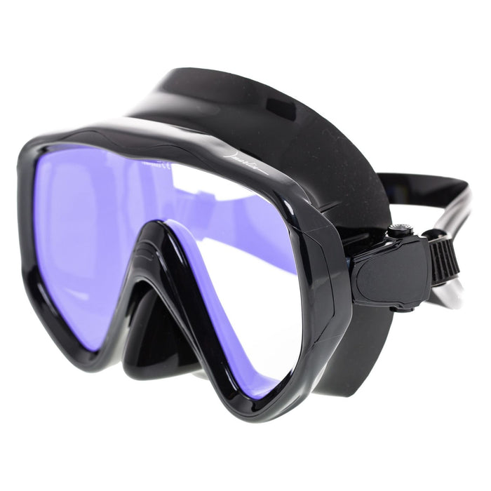 Máscara de buceo Visualator negra con lentes amarillos espejados Marlin 11423