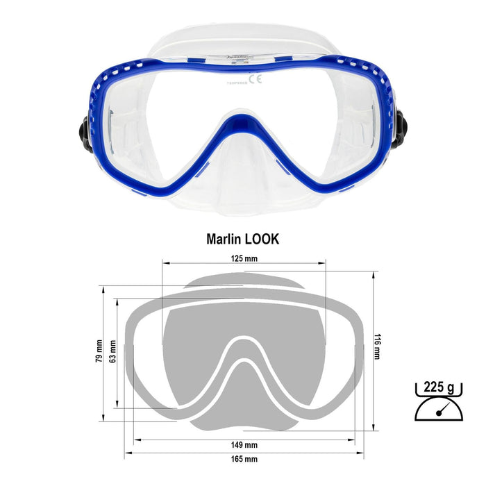 Máscara de Buceo Look Azul-Cristal Marlin 117445