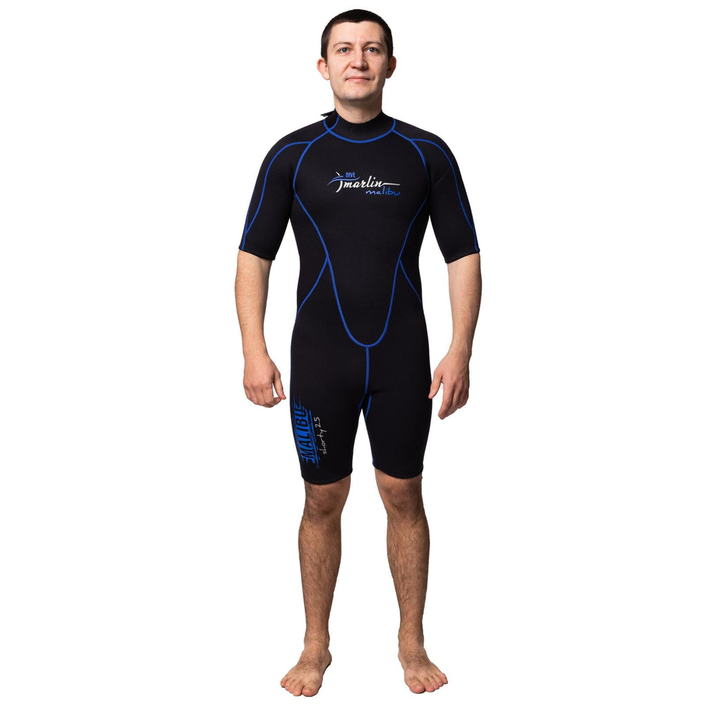 Traje de Baño Corto Malibu Hombre 2.5mm Negro-Azul Talla M Marlin 117605