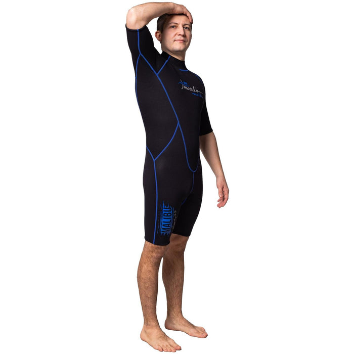 Traje de Baño Corto Malibu Hombre 2.5mm Negro-Azul Talla M Marlin 117605
