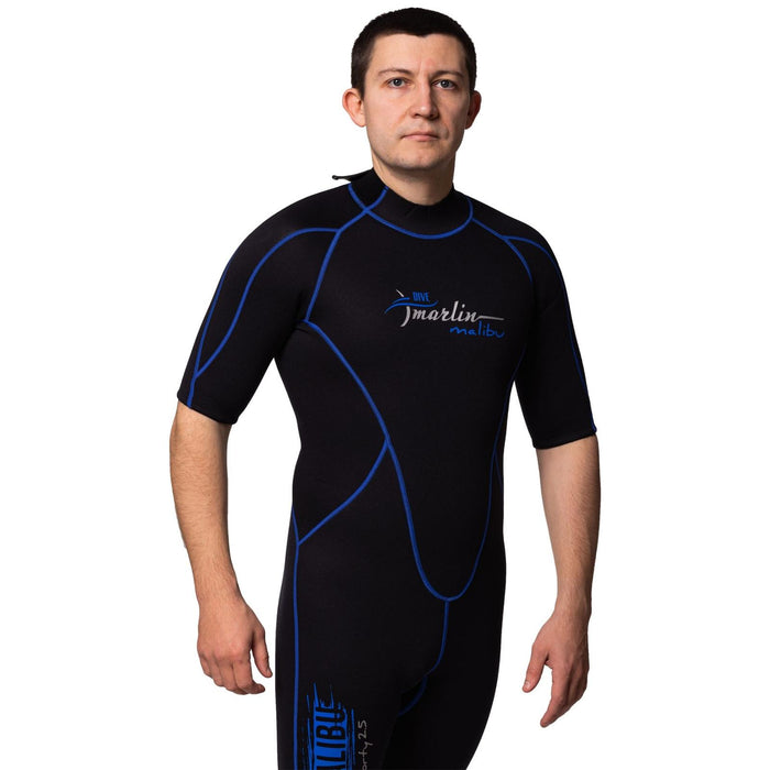 Traje de Baño Corto Malibu Hombre 2.5mm Negro-Azul Talla M Marlin 117605
