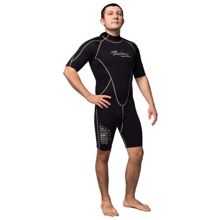 Traje de Baño Corto Malibu Hombre 2.5mm Negro-Plata Talla M Marlin 117611