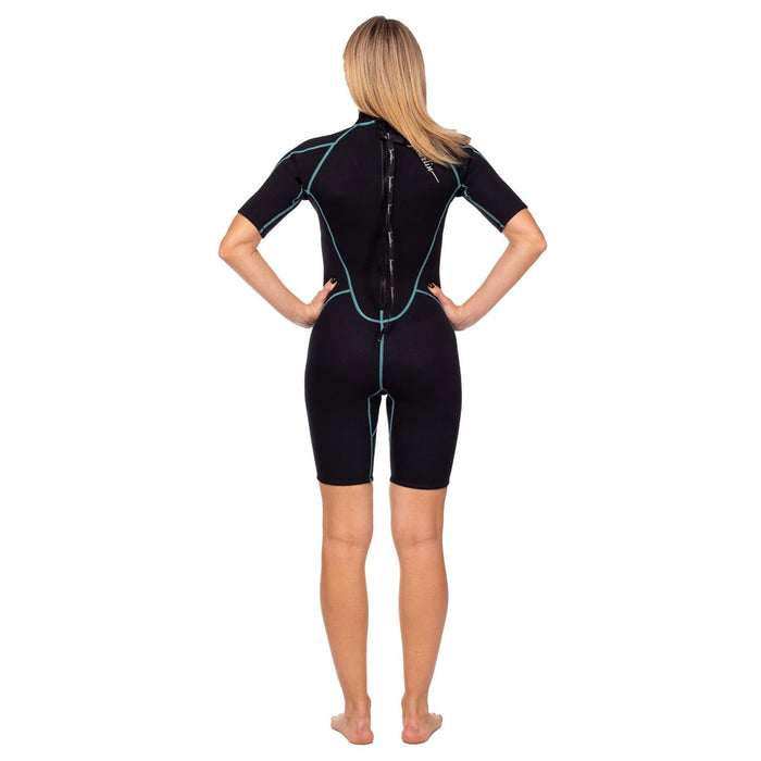 Traje de Baño Corto Malibu Mujer 2.5mm Negro-Azul Aqua Talla XS Marlin 117625