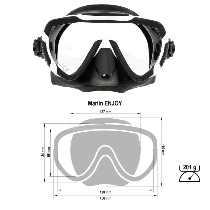 Máscara de buceo Enjoy Blanco-Negro Marlin 118129