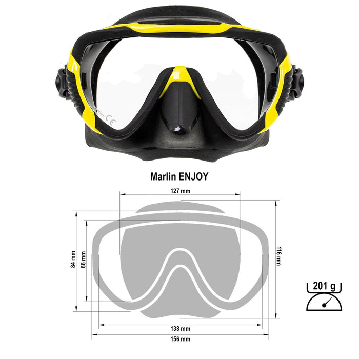 Máscara de buceo Enjoy Amarillo-Negro Marlin 118130