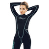 Traje de Snorkel Malibu Mujer 2.5mm Negro-Aqua Azul Talla L Marlin 118323