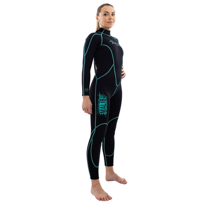 Traje de Snorkel Malibu Mujer 2.5mm Negro-Aqua Azul Talla XL Marlin 118324