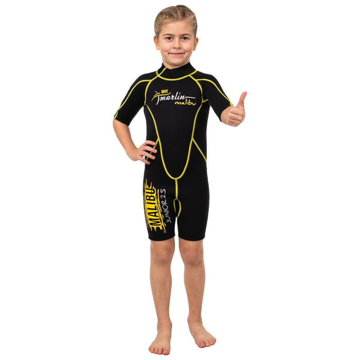 Traje de Snorkel Corto Malibu Niños 2.5mm Negro-Amarillo Talla XXS Marlin 118331
