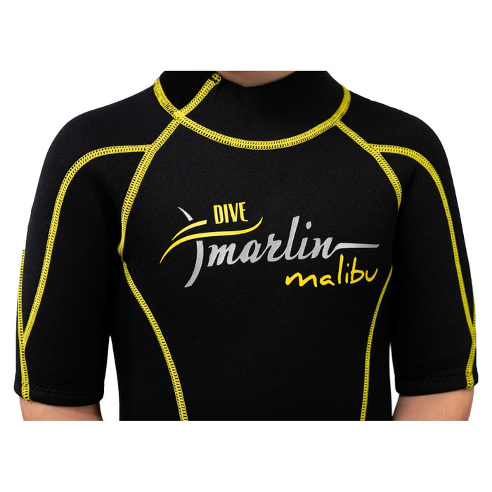 Traje de Snorkel Corto Malibu Niños 2.5mm Negro-Amarillo Talla XXS Marlin 118331