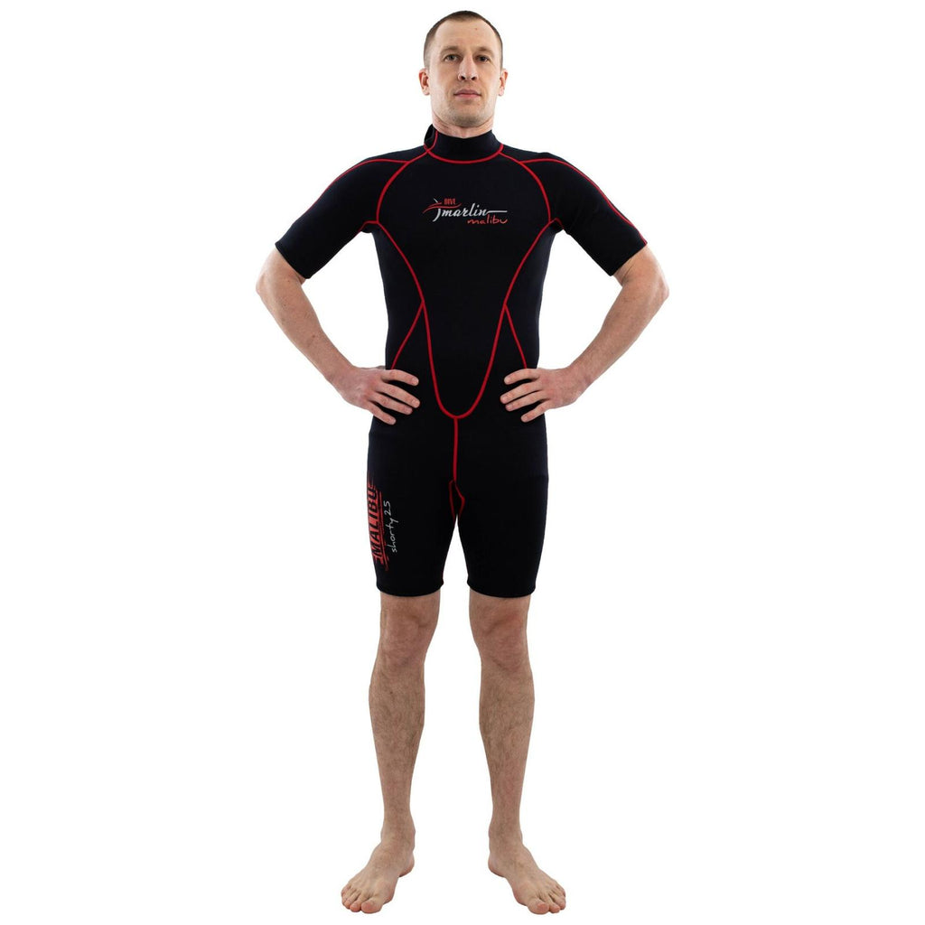 Traje de Baño Corto Malibu Hombre 2.5mm Negro-Rojo Talla M Marlin 118335