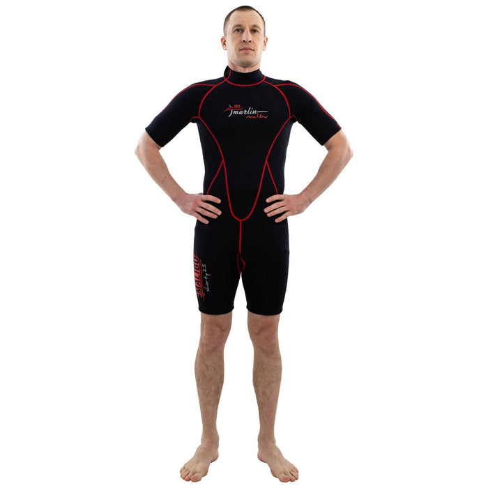 Traje de Baño Corto Malibu Hombre 2.5mm Negro-Rojo Talla M Marlin 118335