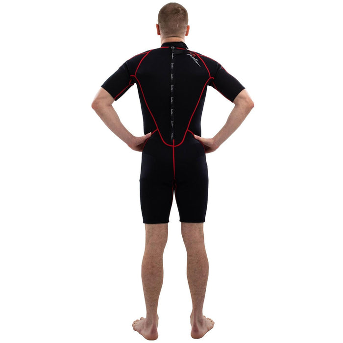 Traje de Baño Corto Malibu Hombre 2.5mm Negro-Rojo Talla M Marlin 118335
