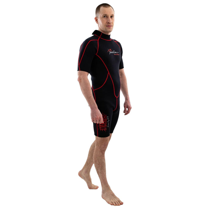 Traje de Baño Corto Malibu Hombre 2.5mm Negro-Rojo Talla M Marlin 118335