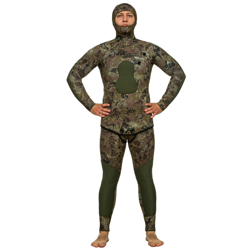 Traje de neopreno completo para pesca submarina Skilur Pro 3mm Verde-Camuflaje Talla M Marlin 118434