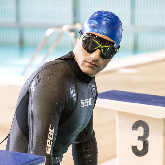 Máscara de natación Diablo Negro-Lima Lentes Ahumadas Seac 152-50NL-LF