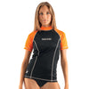 Rash Guard T-Sun Corto Mujer Negro-Naranja L Seac 155-16LNO-L