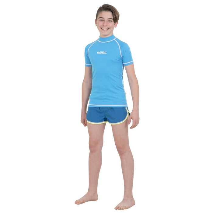 Rash Guard T-Sun Corto Niños Niño Celeste 11 Años Seac 155-20-11