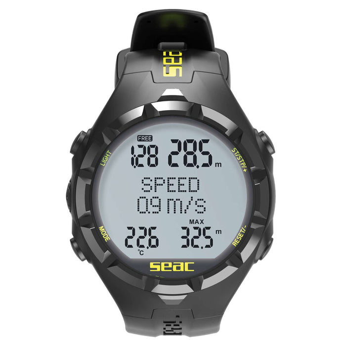 Ordenador de Apnea Freediving Hr Negro-Amarillo Seac 160-31NY