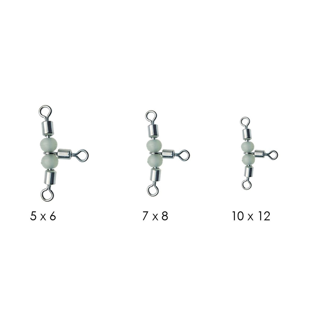 Giros Triples Rodantes Con Perlas 9pcs Fluorescente 5x6 Expert Predator 16635