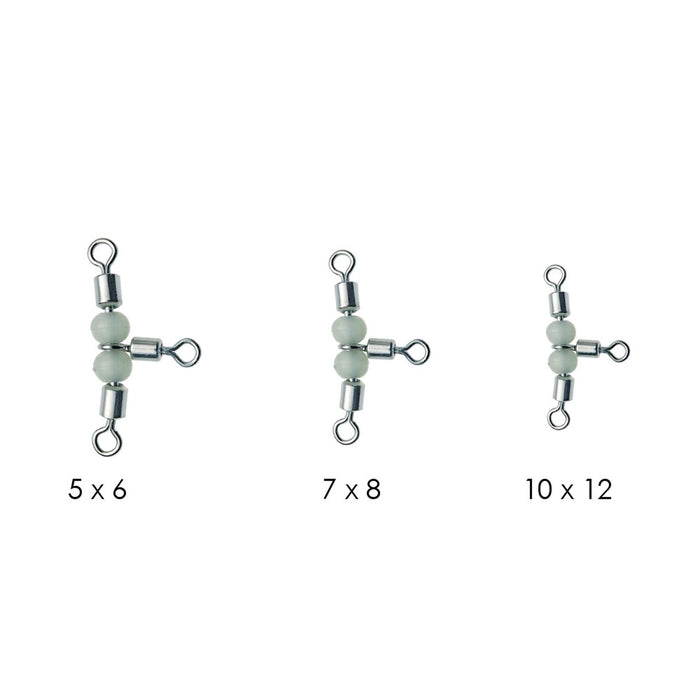 Giros Triples Rodantes Con Perlas 9pcs Fluorescente 5x6 Expert Predator 16635