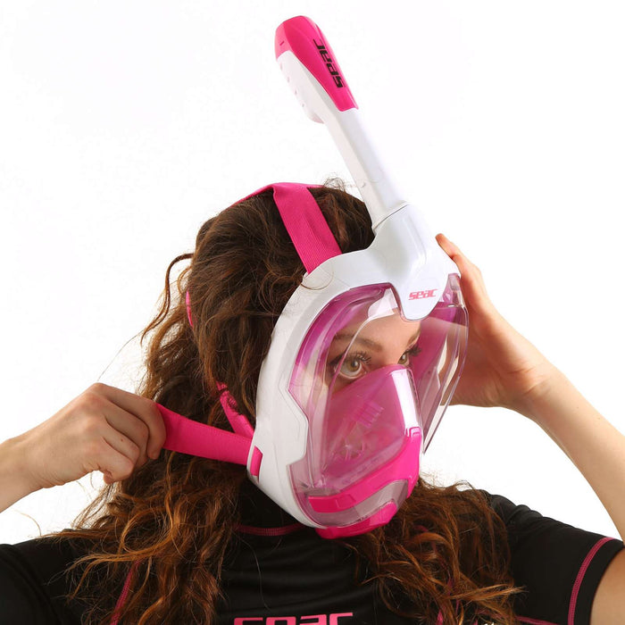 Máscara de buceo de cara completa Magica Blanca-Rosa S-M Seac 170-10WP-SLT