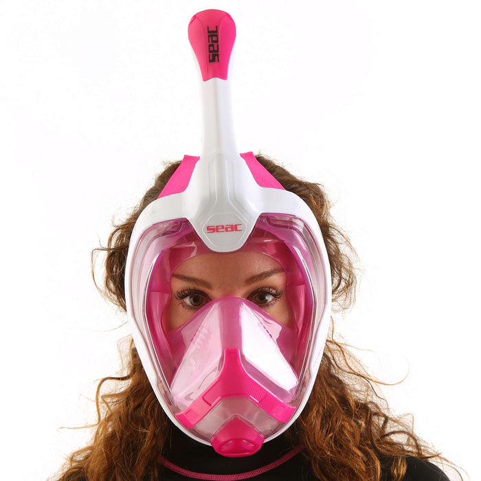 Máscara de buceo de cara completa Magica Blanca-Rosa S-M Seac 170-10WP-SLT