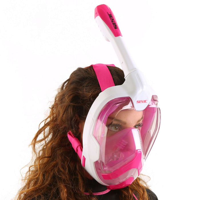 Máscara de buceo de cara completa Magica Blanca-Rosa S-M Seac 170-10WP-SLT