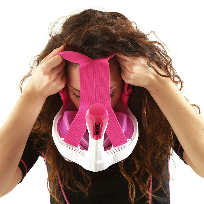 Máscara de buceo de cara completa Magica Blanca-Rosa S-M Seac 170-10WP-SLT