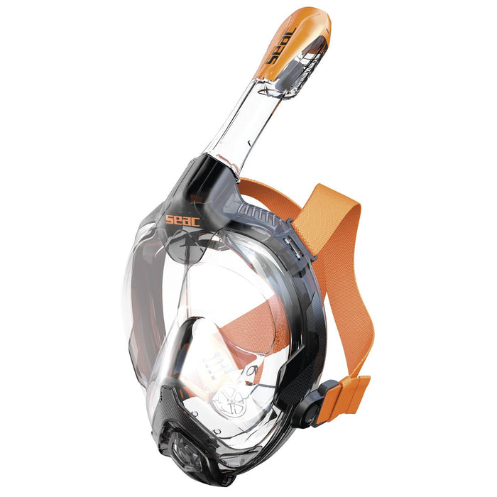 Máscara de buceo de cara completa Libera Negro-Naranja S-M Seac 170-6NO-SKL