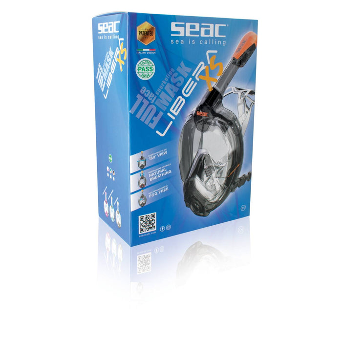 Máscara de buceo de cara completa Libera Transparente-Rosa XS-S Seac 170-7TP-SKL