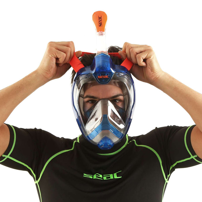 Máscara de buceo de cara completa Magica Gris-Azul-Naranja L-XL Seac 170-9BO-SLT