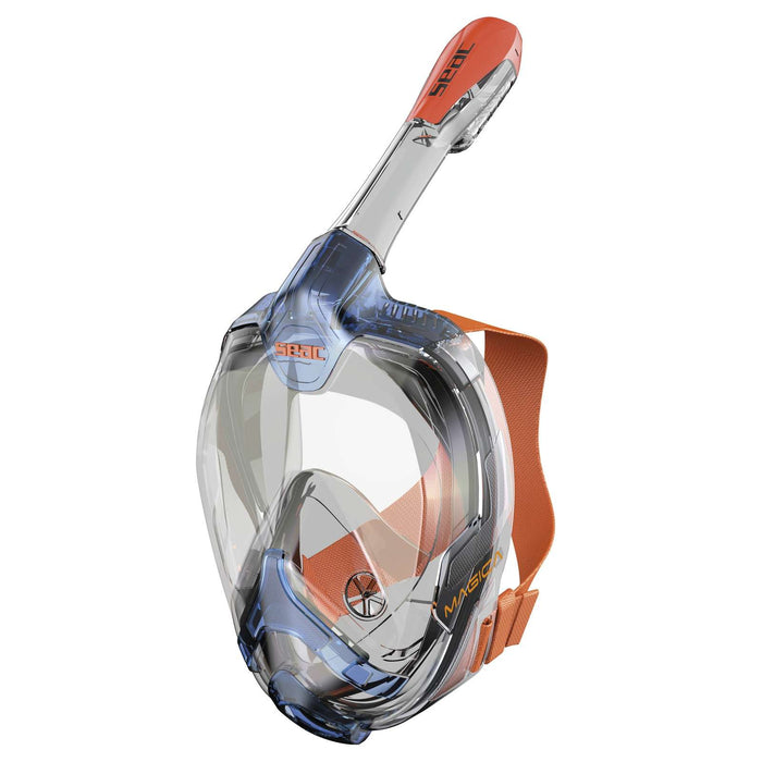 Máscara de buceo de cara completa Magica Gris-Azul-Naranja L-XL Seac 170-9BO-SLT