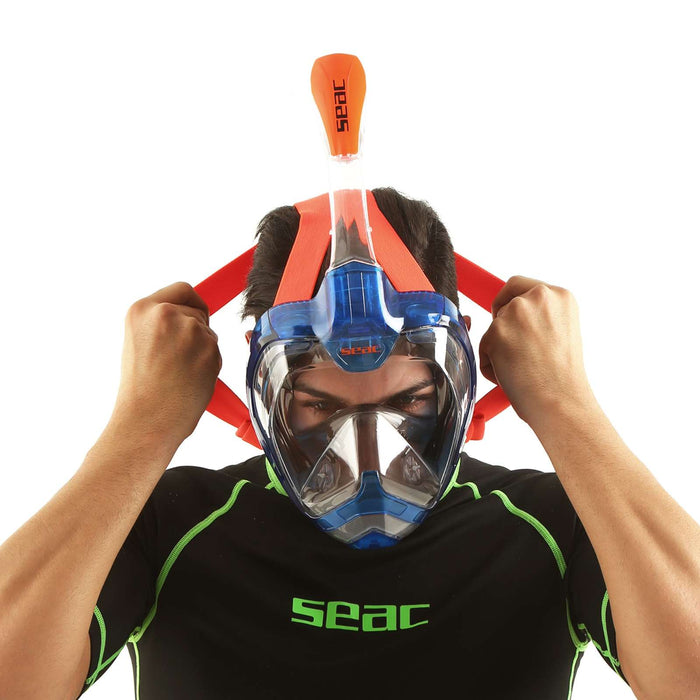 Máscara de buceo de cara completa Magica Gris-Azul-Naranja L-XL Seac 170-9BO-SLT