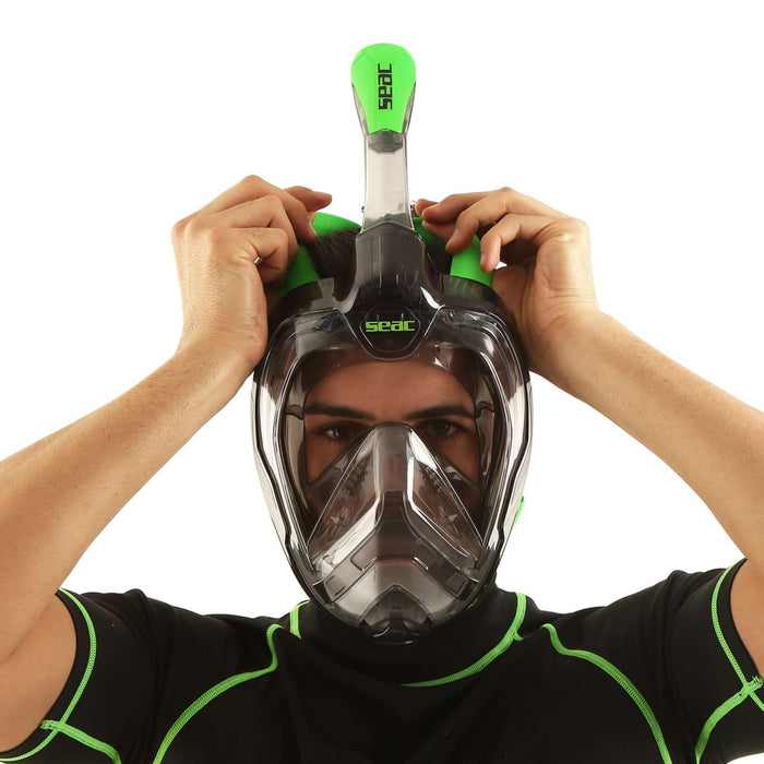 Máscara de buceo de cara completa Magica Gris-Clear-Lima L-XL Seac 170-9FL-SLT