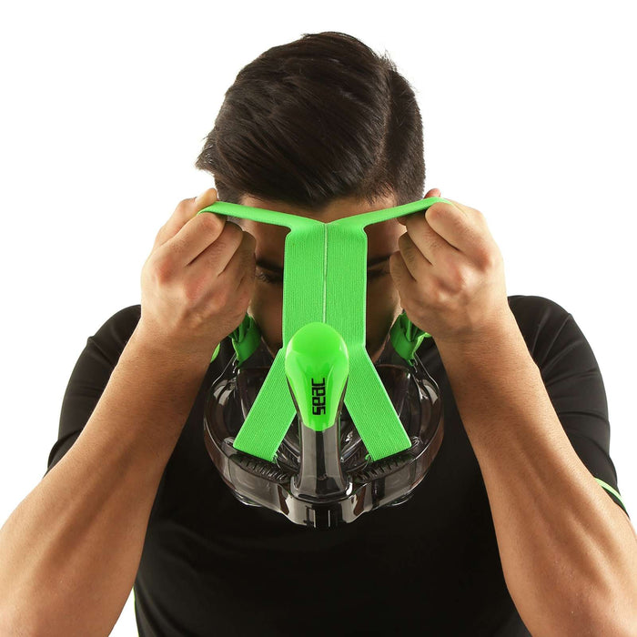 Máscara de buceo de cara completa Magica Gris-Clear-Lima L-XL Seac 170-9FL-SLT