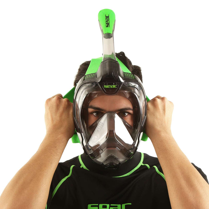 Máscara de buceo de cara completa Magica Gris-Clear-Lima L-XL Seac 170-9FL-SLT