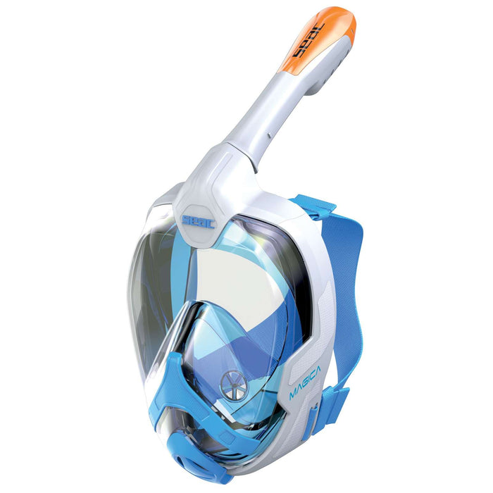 Máscara de buceo de cara completa Magica Blanca-Azul-Naranja L-XL Seac 170-9WO-SLT