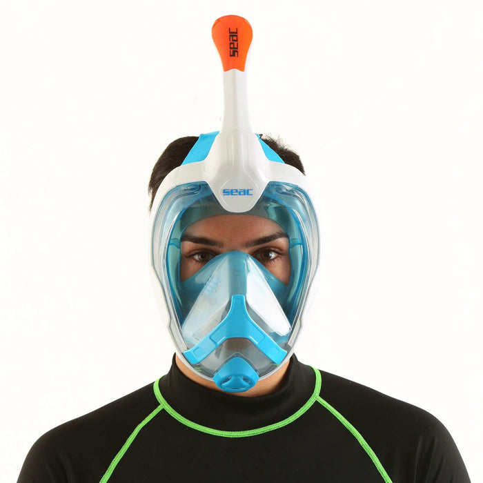 Máscara de buceo de cara completa Magica Blanca-Azul-Naranja L-XL Seac 170-9WO-SLT