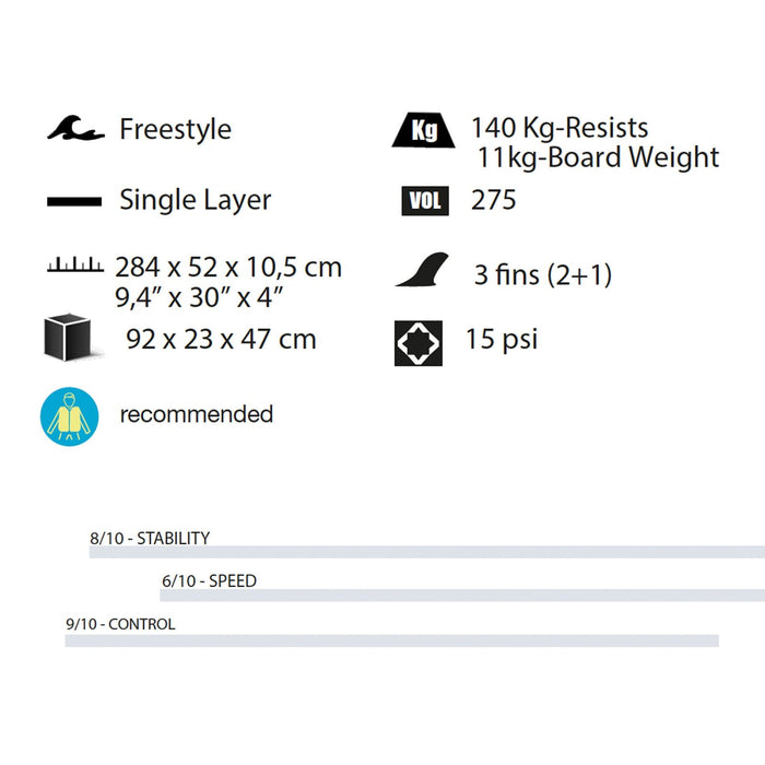 Tabla de Paddle Surf Freestyle 9'4" 275l Kohala 1700
