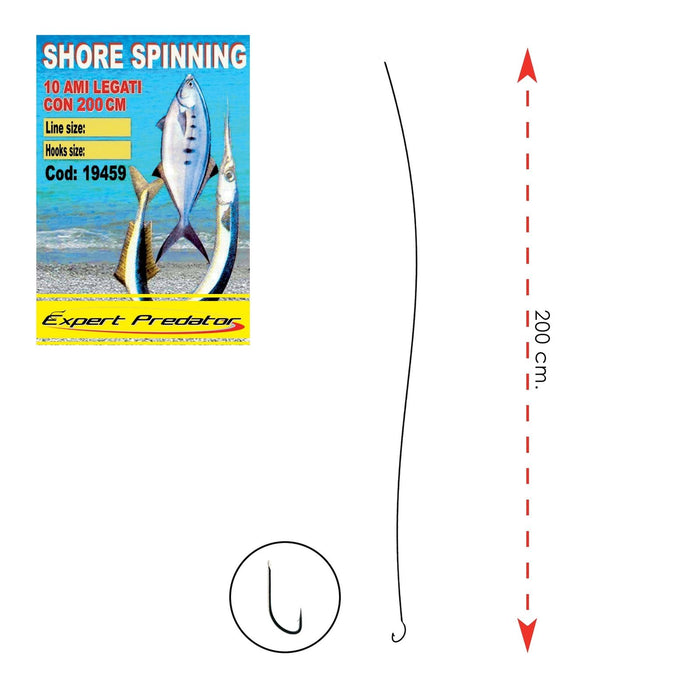 Ganchos Pre-enlazados para Spinning Costero 0,18mm Tamaño 12 Expert Predator 1945912