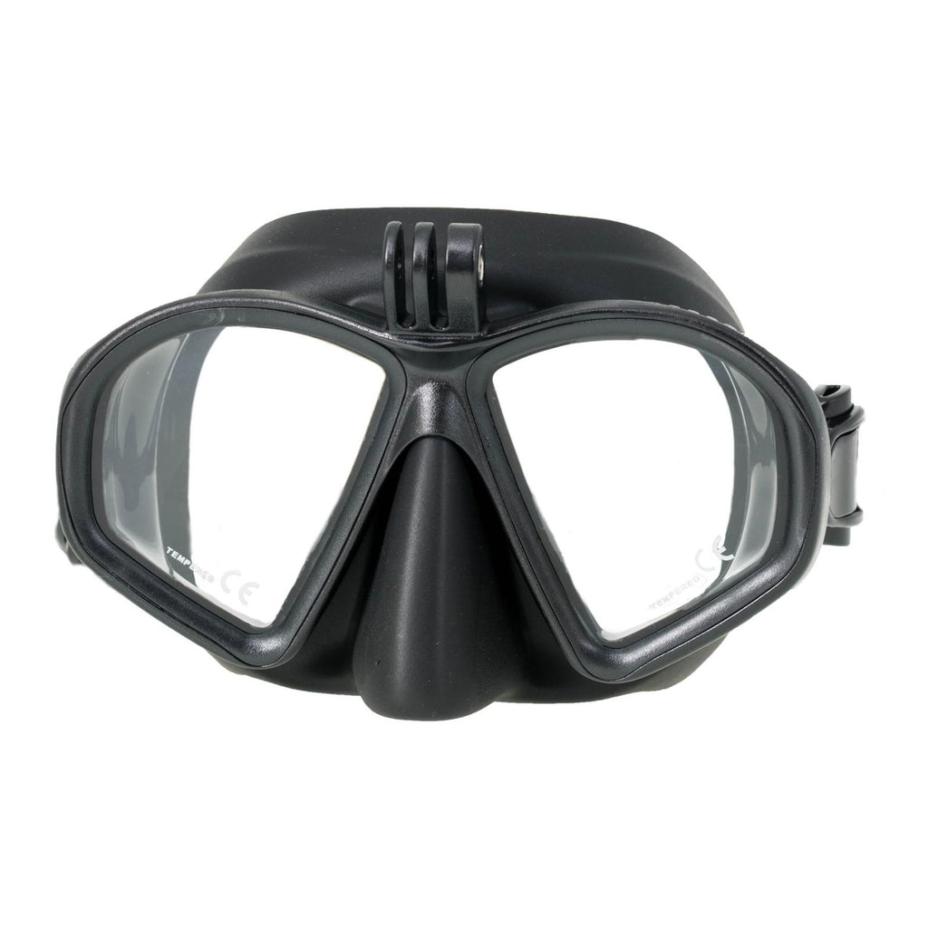 Máscara de buceo negra mate con soporte para cámara Marlin 213091