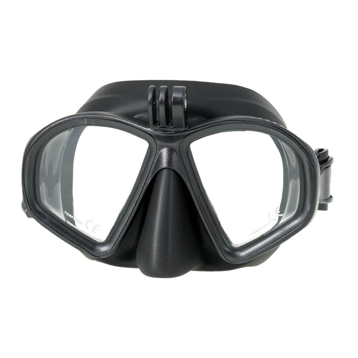 Máscara de buceo negra mate con soporte para cámara Marlin 213091