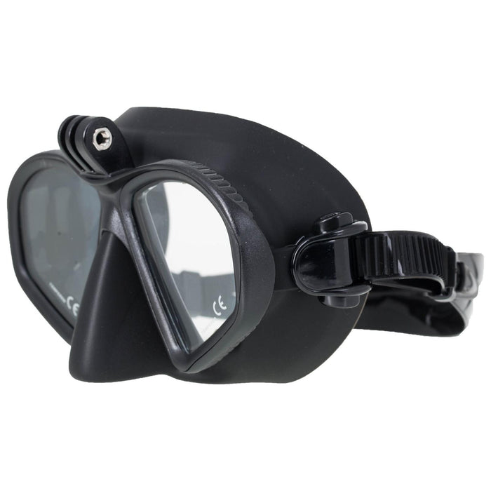 Máscara de buceo negra mate con soporte para cámara Marlin 213091