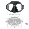 Máscara de buceo negra mate con soporte para cámara Marlin 213091