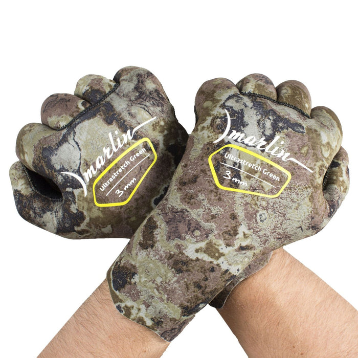 Guantes de buceo Ultrastretch 3mm verde-camuflaje talla XL Marlin 213182