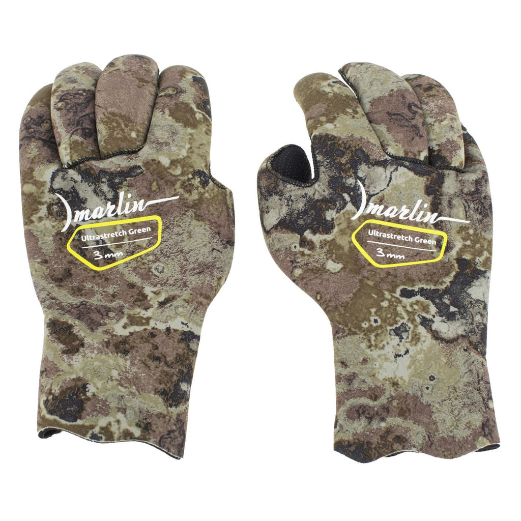 Guantes de buceo Ultrastretch 3mm verde-camuflaje talla S Marlin 213183