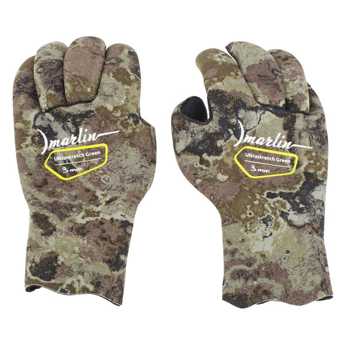 Guantes de buceo Ultrastretch 3mm verde-camuflaje talla S Marlin 213183