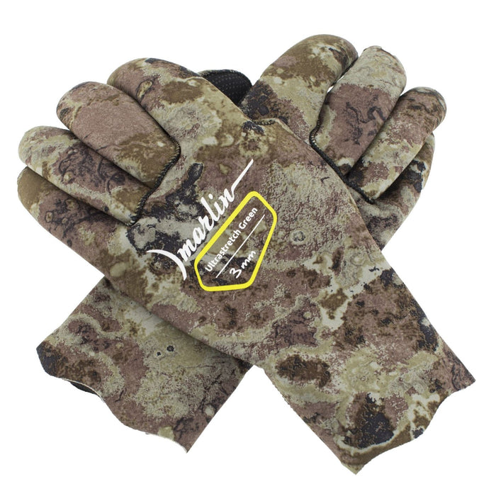 Guantes de buceo Ultrastretch 3mm verde-camuflaje talla S Marlin 213183