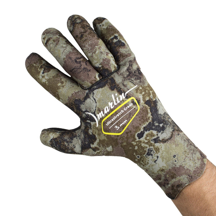 Guantes de buceo Ultrastretch 3mm verde-camuflaje talla S Marlin 213183